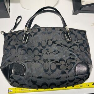 Y2K Coach Madison Kelsey Signature Satchel Jacquard black 23096 satin lining